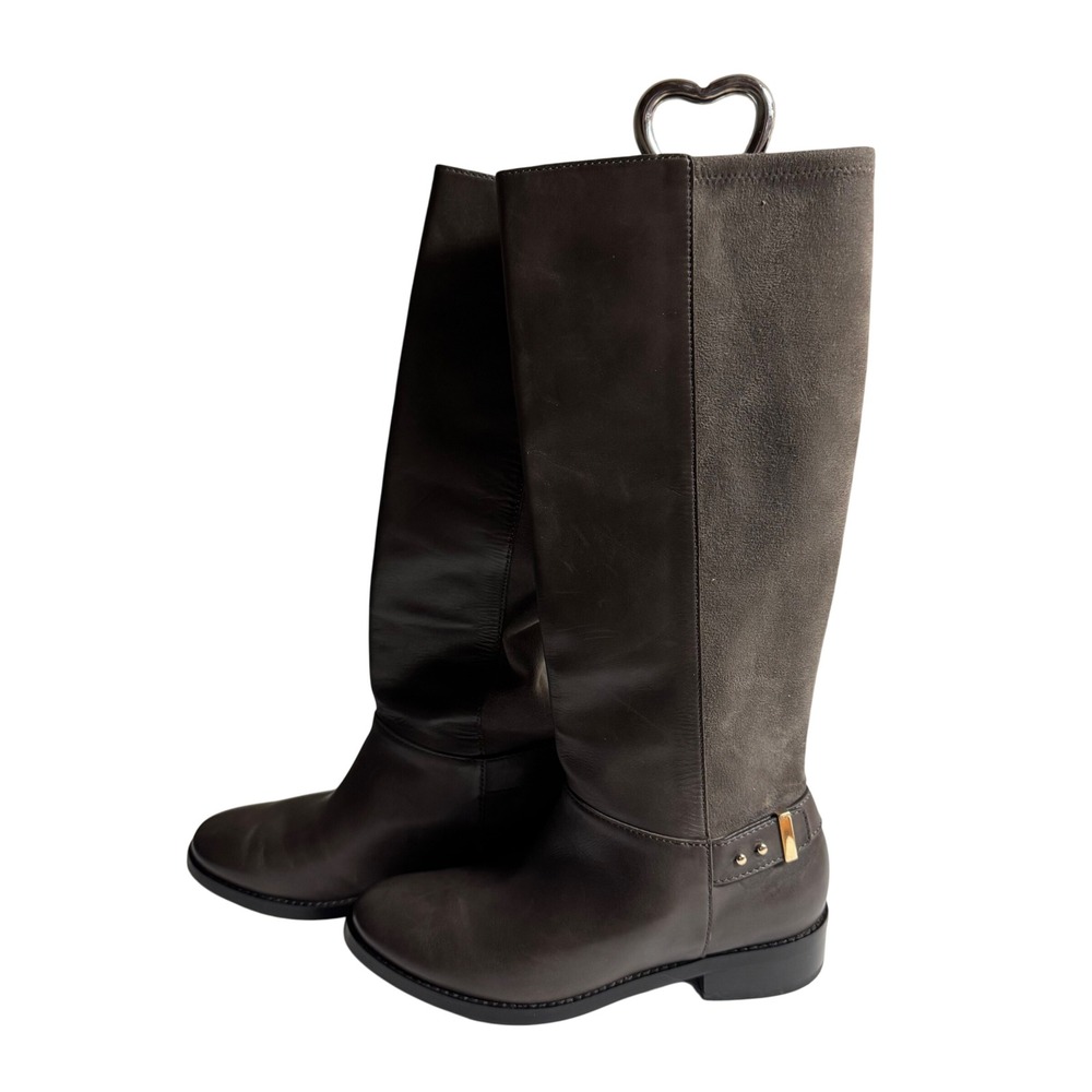 Cole Haan Dark Brown Leather Suede Tall‎ Riding Boots Women's Size 7B